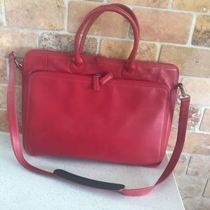 Red leather briefcase/laptop case